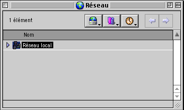 explorateur réseau, première fenêtre